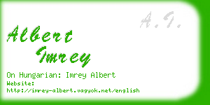 albert imrey business card